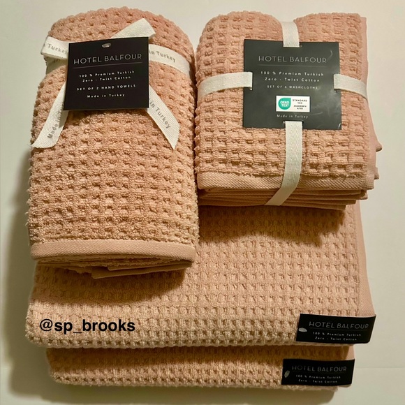 🎁Hotel Balfour Bath Towel Set - Zero Twist Cotton - Set of 10 - Pale Petal Pink - Picture 1 of 1
